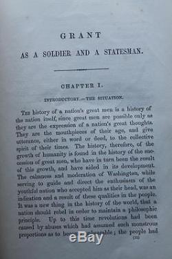 1868 1stED GRANT AS A SOLDIER AND A STATESMAN CIVIL WAR ABRAHAM LINCOLN JACKSON