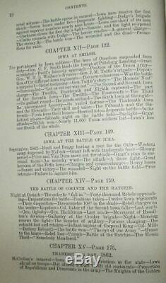 1888 Memoirs, History of Iowa Regiments Civil War Soldiers in War Times 600pgs
