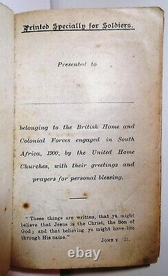 1900 South Africa BOER CIVIL WAR SOLDIER'S NEW TESTAMENT POCKET BIBLE Antique