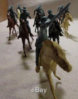 1960's marx playset 54mm long coat calvery troopers horses civil war soldiers