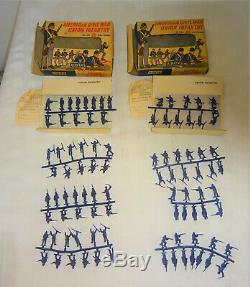 1960s Airfix US Civil War Union & Confederate Soldier Set Lot of 7 HO Scale