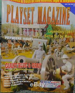 1961 Marx Giant Blue & Gray Civil War Playset Toy Soldier Battle Set Complete