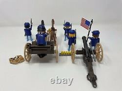 1974 Playmobil U. S. Artillerie Western Cannon Wagon & Civil War Union Soldiers
