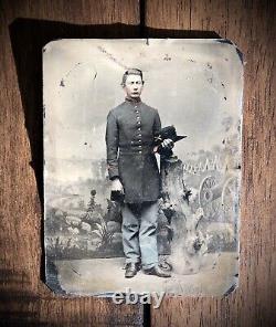 1st Wisconsin Heavy Artillery Civil War Soldier Camp Backdrop 1860 Tintype Photo