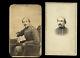2 1860s CDVs of Civil War Soldier / Captain LIKELY by Minnesota Photographer