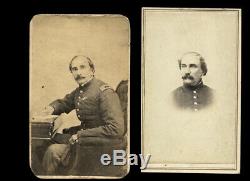 2 1860s CDVs of Civil War Soldier / Captain LIKELY by Minnesota Photographer