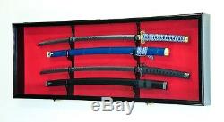 2-4 Sword Display Case Cabinet Rack Military Navy Civil War Samurai Medievel