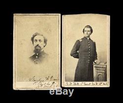 (2) CDV Photos ID'd Civil War Soldiers 18th Michigan Infantry Both POW & WIA