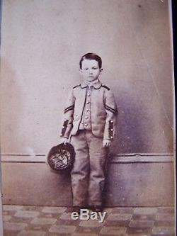 2 Rare CDV ORIG Photograph CIVIL WAR Drummer Boy Child BROTHERS Soldier ESTATE