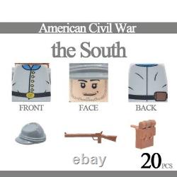 20 Pcs Minifigures MOC American Civil War Soldiers The North Revolutionary War