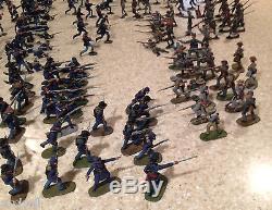 200 Figure MARX Civil War Painted Toy Soldier Lot Union Confederate Grey vs Blue