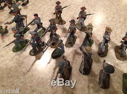 200 Figure MARX Civil War Painted Toy Soldier Lot Union Confederate Grey vs Blue