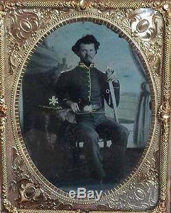 3 Beautiful US Civil War soldier tin type photos lot, uniform and armed