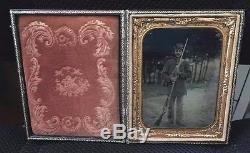 3 US Civil War Soldier Tintype photos Union/confederate, double armed with dog tag
