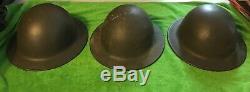3 X WWII World War 2 Helmet Doughboy US Military McDonald Civil Defense Soldier