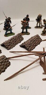 36 Piece Britains Conte CIVIL War Lead Soldiers Fence Wall CIVIL War Confederate