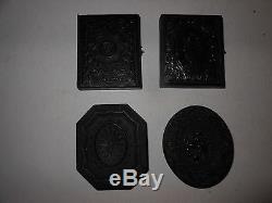(4) Different Civil War Soldiers 1/9 Plate Tintype & Full Cases