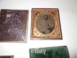 (5) Civil War Soldiers 1/6 Plate Tintype & 1/2 Case