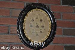 9 Civil War Photos Soldier's Colonel Oval Wood Frame & Back New England Estate