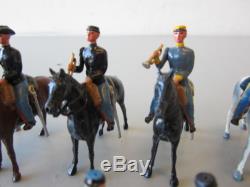 9 Vintage W. Britain Toy Soldier US Civil War Union Confederate Infantry Cavalry