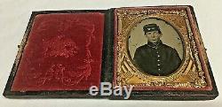 9th Plate Civil War Boy Soldier Ambrotype Image Eagle Case