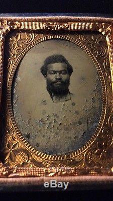 African American Confederate Soldier CIVIL War Slave Military Tintype Photo #p22