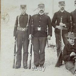 AMAZING Spanish American War Photo Civil War Era Muskets Soldiers Gun Picture