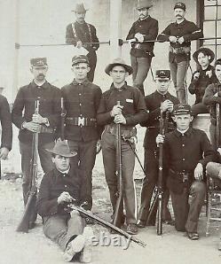 AMAZING Spanish American War Photo Civil War Era Muskets Soldiers Gun Picture