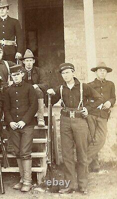 AMAZING Spanish American War Photo Civil War Era Muskets Soldiers Gun Picture