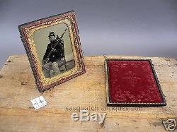 ARMED CIVIL WAR UNION SOLDIER HAND TINTED AMBROTYPE SEE MORE THIS WEEK