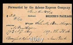 Adams Express Company Soldier' Package Civil War Red Beaufort, SC with Wax Seal