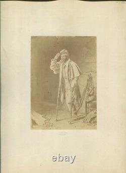 African American CIVIL War Soldier. Wounded Soldier On Crutches, Salutes