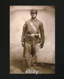 African American Civil War Soldier Photo Matted