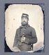Antique 1/6 Plate Ruby Ambrotype Of CIVIL War Soldier