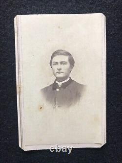 Antique 146th Infantry Pekin Illinois ID'd Civil War Soldier Cdv Photo Stamp