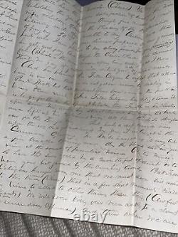 Antique 1850 Pre Civil War Letter Mentions Soldiers of Bunker Hill Great Country