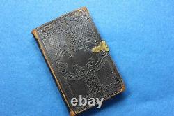 Antique 1862 Civil War Era Clasp HOLY BIBLE with Soldiers Name and Family Photo