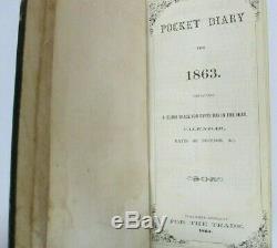 Antique 1863 Union Soldier's Civil War Calendar Diary Pocket Book