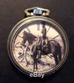 Antique 1895 Elgin Pocket Watch RARE Dial Tintype Civil War Soldier WORKING 18S