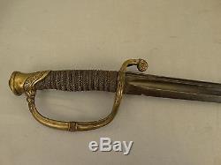 Antique 19thC Post CIVIL WAR Era SHARK SKIN Grip OFFICER SWORD Old SOLDIER Blade