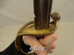 Antique 19thC Post CIVIL WAR Era SHARK SKIN Grip OFFICER SWORD Old SOLDIER Blade