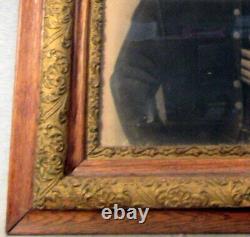 Antique 25 X 30 CIVIL War Era Unnamed Soldier Portrait Unknown Artist Wo (87223)