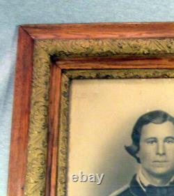 Antique 25 X 30 CIVIL War Era Unnamed Soldier Portrait Unknown Artist Wo (87223)