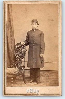 Antique 59th NY INF Frock Coat CIVIL WAR Union Soldier CDV Photo / GETTYSBURG