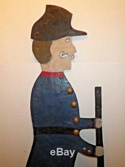 Antique American 19th C Weathervane Civil War Soldier Folk Art Iron Sign GAR