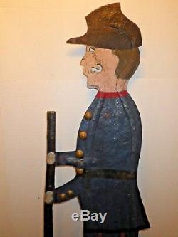 Antique American 19th C Weathervane Civil War Soldier Folk Art Iron Sign GAR