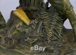 Antique Bradley & Hubbard Bronzed Spelter Metal Civil War ARMY Soldier Statue NR