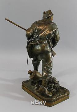 Antique Bradley & Hubbard Bronzed Spelter Metal Civil War NAVY Soldier Statue NR