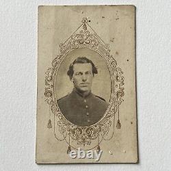 Antique CDV Photograph Handsome Man Civil War Soldier Possible ID Signature