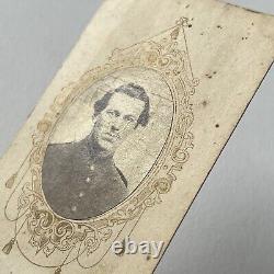 Antique CDV Photograph Handsome Man Civil War Soldier Possible ID Signature